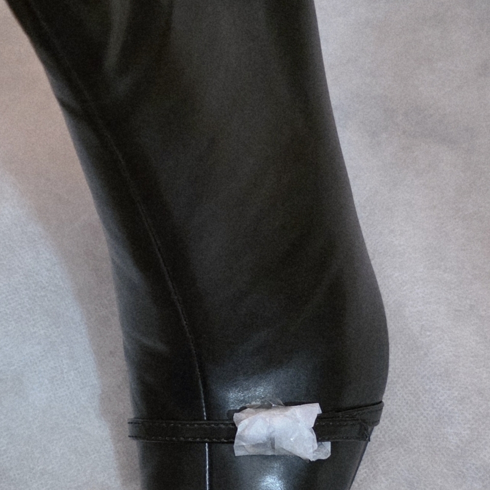 Coutgo Black Leather Sezy Heeled Boots Sz 7 New - Picture 5 of 6